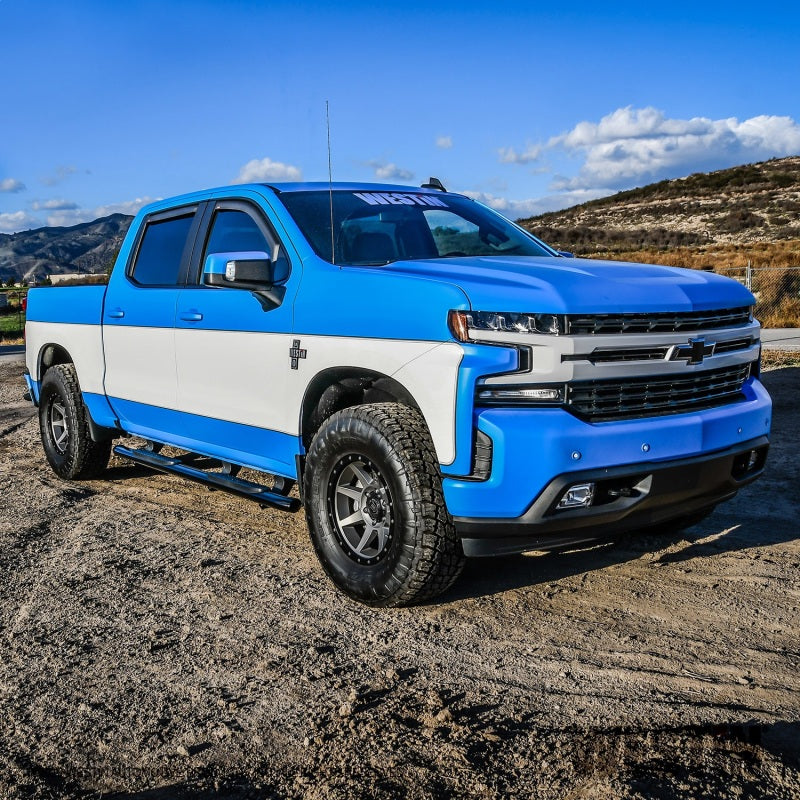 Westin 2019 Chevrolet Silverado/Sierra 1500 Crew Cab Non LD PRO TRAXX 5 Oval Nerf Step Bars - Black - eliteracefab.com