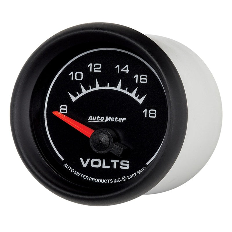 Autometer Euro-Style 2-1/16in 8-18V Short Sweep Electronic Voltmeter Gauge 5992