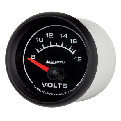 Autometer Euro-Style 2-1/16in 8-18V Short Sweep Electronic Voltmeter Gauge 5992