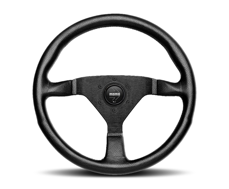 Momo Montecarlo Steering Wheel 320 mm - Black Leather/Red Stitch/Black Spokes - eliteracefab.com