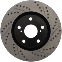 Load image into Gallery viewer, STOPTECH 07-09 LEXUS ES 250/ES 300/ ES330/ES350 SPORTSTOP SLOTTED &amp; DRILLED LEFT FRONT ROTOR, 127.44146L - eliteracefab.com