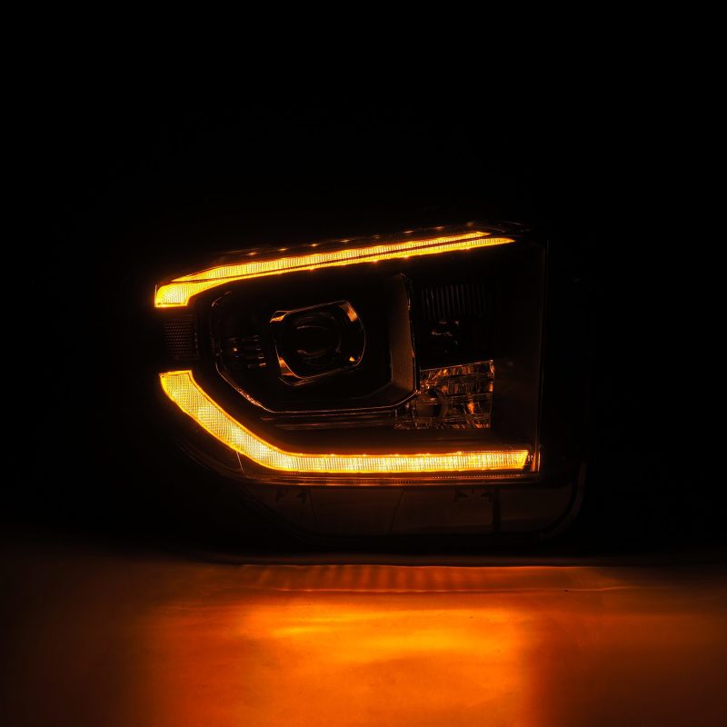 AlphaRex 880835 14-21 Toyota Tundra LUXX-Series LED Proj Headlights Blk w/Actv Light & Seq. Sig + DRL