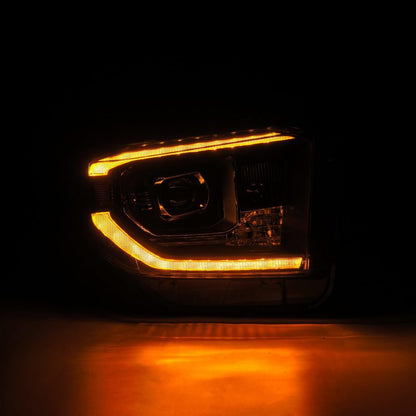 AlphaRex 880835 14-21 Toyota Tundra LUXX-Series LED Proj Headlights Blk w/Actv Light & Seq. Sig + DRL