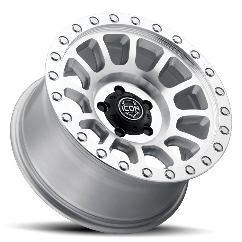 ICON Hulse 17 X 8.5 5 X 4.5 0mm Offset 4.75in BS Silver Machined