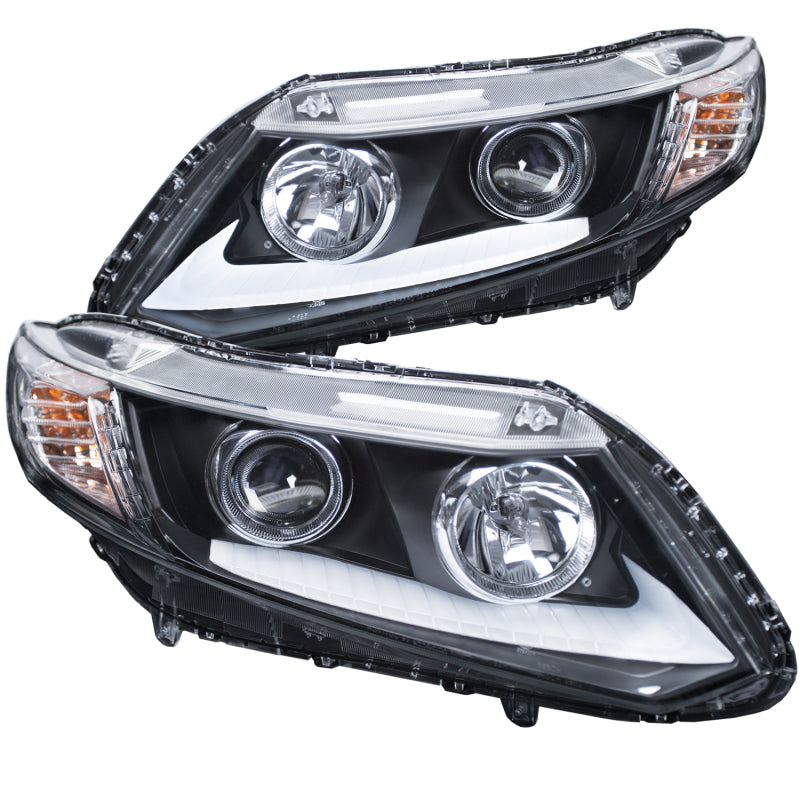 ANZO USA Honda Civic 4dr / 2dr Projector Headlights W/ U-Bar Chrome; 2012-2015 - eliteracefab.com