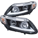 ANZO USA Honda Civic 4dr / 2dr Projector Headlights W/ U-Bar Chrome; 2012-2015