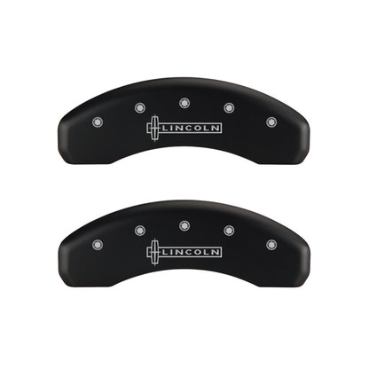 MGP 4 Caliper Covers Engraved Front & Rear Lincoln Red finish silver ch MGP