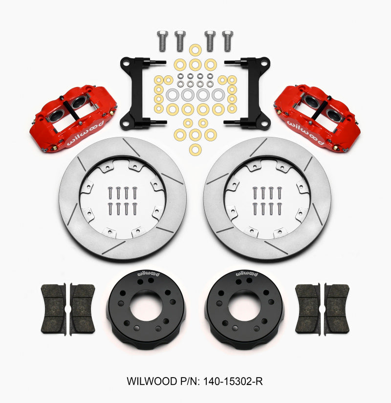 Wilwood Narrow Superlite 6R Front Kit 12.19in Drilled Red 63-87 C10 w/ Wilwood Pro Spindles Wilwood