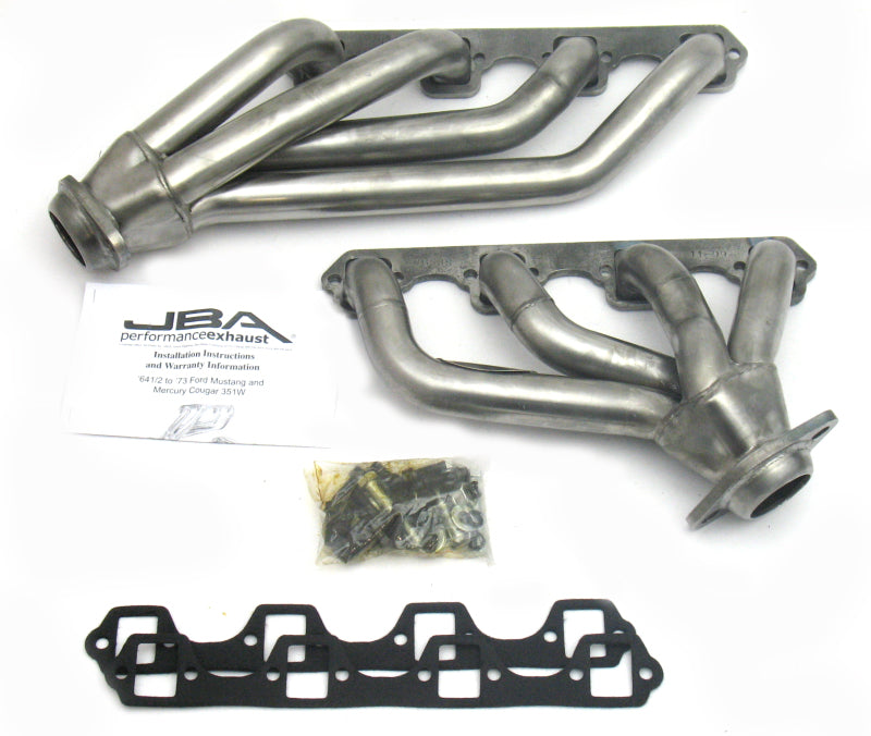 JBA 1653S | 65-73 FORD MUSTANG 351W SBF 1-5/8IN PRIMARY RAW 409SS MID LENGTH HEADER; 1965-1973 - eliteracefab.com