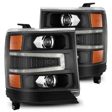 Load image into Gallery viewer, AlphaRex 16-18 Chevy 1500HD LUXX LED Proj Headlights BK w/Seq Actvn Light / SeqSig (Req PN 810023)