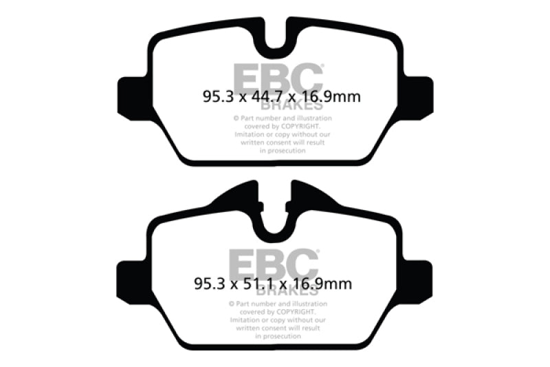 EBC 10+ Mini Countryman 1.6 Cooper Redstuff Rear Brake Pads - eliteracefab.com