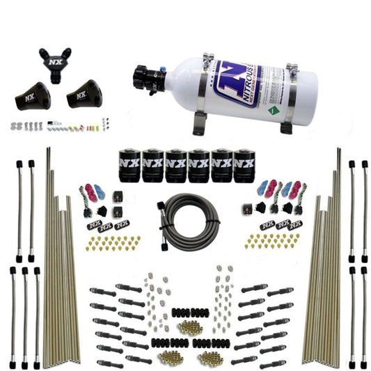 Nitrous Express 8 Cyl Dry Direct Port, Three Stage, 6 Solenoids, w/ 5 lb Bottle - 93206-05