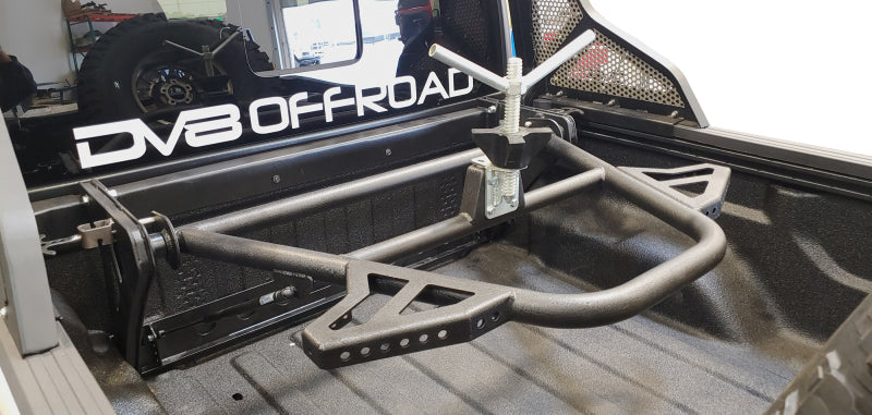 DV8 Offroad 2019+ Jeep Gladiator In-Bed Adjustable Tire Carrier - eliteracefab.com