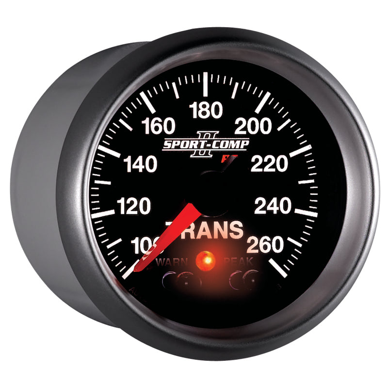 Autometer Elite 52.4mm 100-260F Transmission Temprature Peak & Warn w/ Electronic Control Gauge.