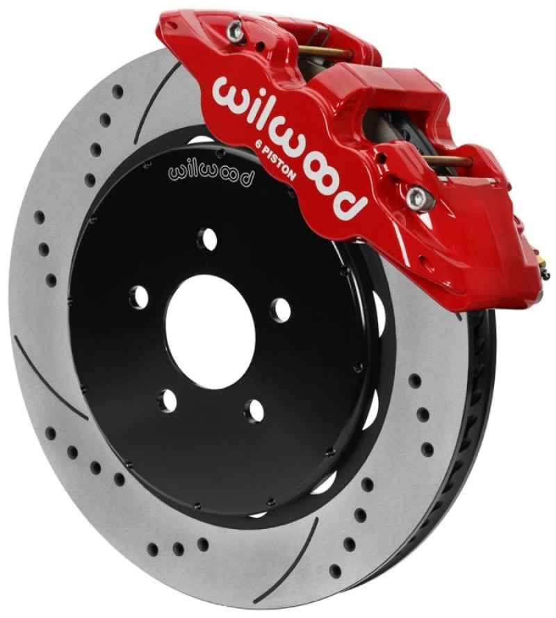 Wilwood AERO6 Front Brake Kit 14.00 Slotted 94-04 Ford Mustang Cobra Red w/Lines Wilwood