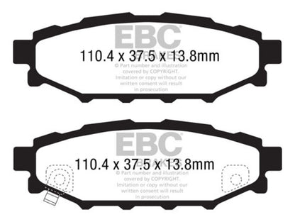 EBC 08-10 Subaru Impreza 2.5 Bluestuff Rear Brake Pads - eliteracefab.com