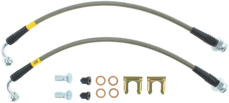 StopTech 06-09 Pontiac Solstice Stainless Steel Front Brake Line Kit - eliteracefab.com