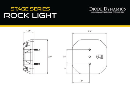 Diode Dynamics Stage Series Rock Light Surface Mount Adapter Kit (one) Diode Dynamics