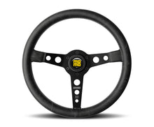 Load image into Gallery viewer, Momo Prototip Heritage Steering Wheel 350 mm - Black Leather/White Stitch/Black Spokes - eliteracefab.com