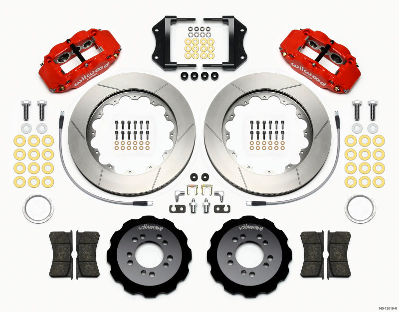 Wilwood Narrow Superlite 6R Front Hat Kit 14.00in Red 2013-Up Ford Focus ST w/ Lines Wilwood