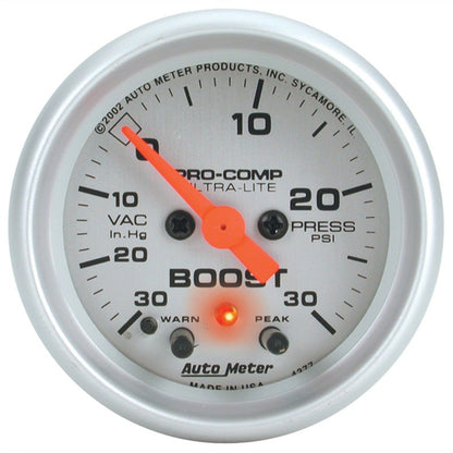 Autometer Ultra-Lite 52mm 30 PSI Electronic Boost Gauge 4377