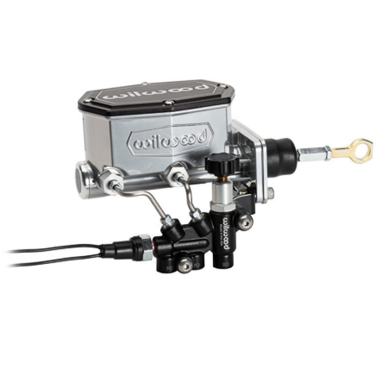 Wilwood Mopar Compact Tandem M/C Kit w/ Combination Valve & Pushrod 15/16in Bore - Chrome Wilwood