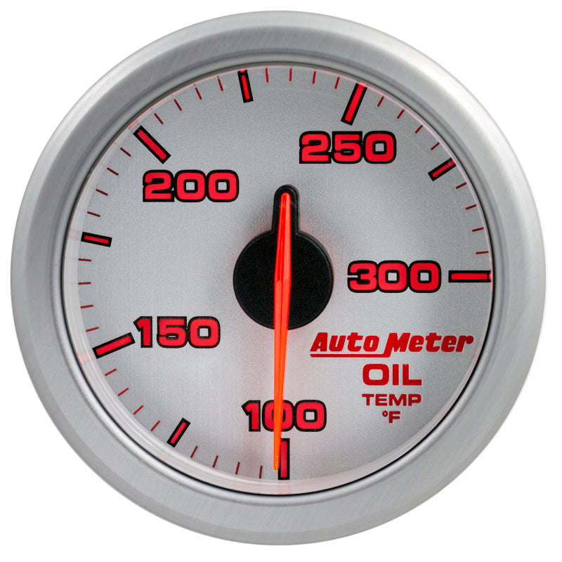 Autometer Airdrive 2-1/6in Oil Temp Gauge 100-300 Degrees F - Silver 9140-UL