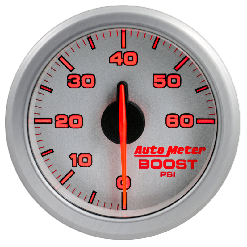 Autometer Airdrive 2-1/6in Boost Gauge 0-60 PSI - Silver 9160-UL