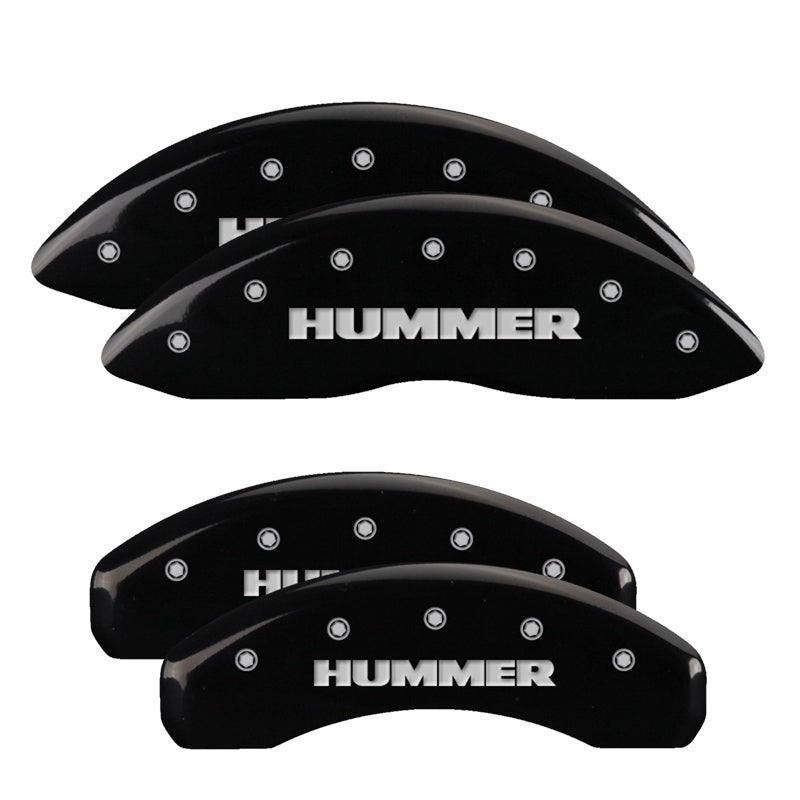MGP 4 Caliper Covers Engraved Front & Rear Hummer Black finish silver ch MGP