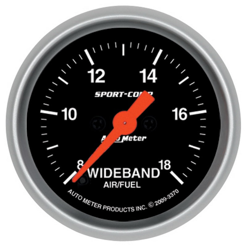 AutoMeter GAUGE; AIR/FUEL RATIO-WIDEBAND; ANALOG; 2 1/16in.; 8:1-18:1; STEPPER MOTOR; SC - eliteracefab.com