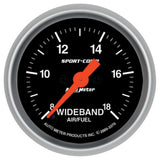 AutoMeter GAUGE; AIR/FUEL RATIO-WIDEBAND; ANALOG; 2 1/16in.; 8:1-18:1; STEPPER MOTOR; SC