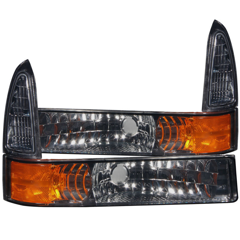 ANZO USA Ford Excursion Euro Parking Lights Smoke W/ Amber Reflector; 2000-2004 - eliteracefab.com