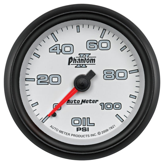 Autometer Phantom II 2-5/8in 100 PSI Mechanical Oil Pressure Gauge 7821