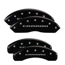 Load image into Gallery viewer, MGP 4 Caliper Covers Engraved Front &amp; Rear Gen 5/Camaro Black finish silver ch - eliteracefab.com