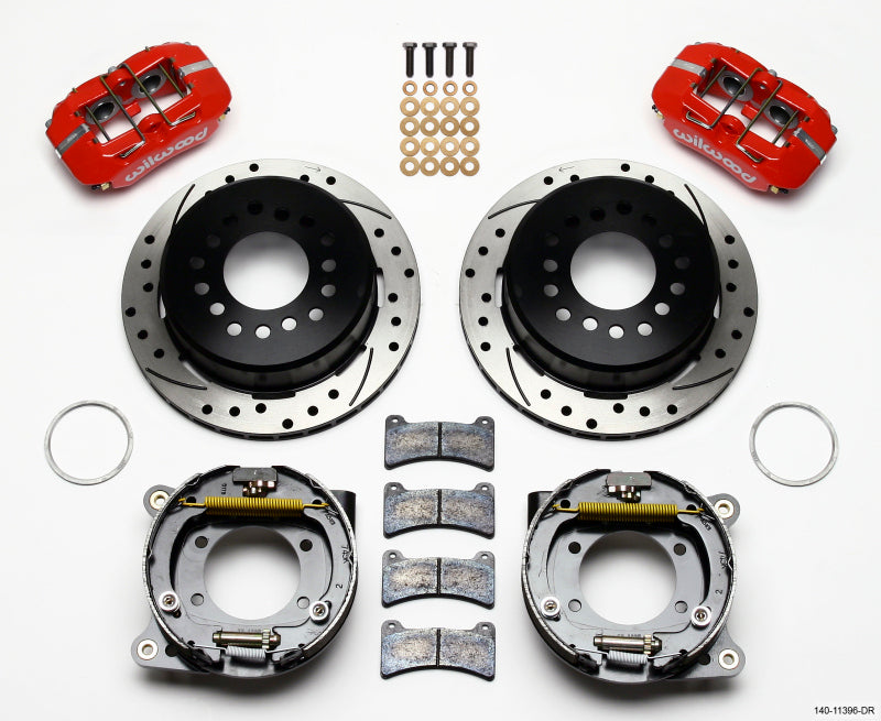 Wilwood Dynapro Low-Profile 11.00in P-Brake Kit Drill-Red Ford 8.8 w/2.50in Offset-5 Lug Wilwood
