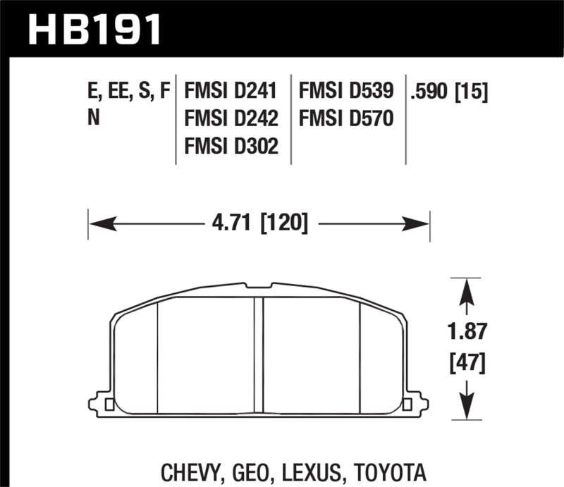 Hawk 87 Toyota Corolla FX16 HP+ Street Front Brake Pads - eliteracefab.com