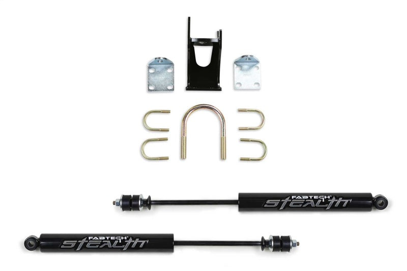 Fabtech 05-21 Ford F250/350 4WD Dual Stealth Steering Stabilizer Kit - Opposing Style - eliteracefab.com