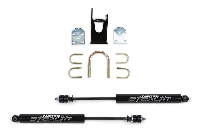 Fabtech 05-20 Ford F250/350 4WD Dual Stealth Steering Stabilizer Kit - Opposing Style - eliteracefab.com