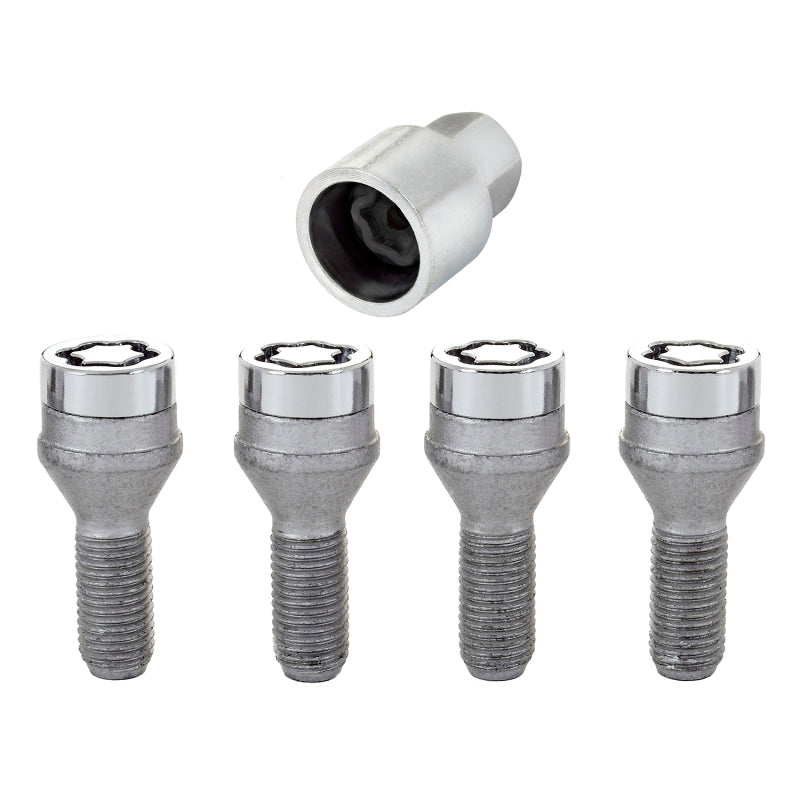 McGard Wheel Lock Bolt Set - 4pk. (Cone Seat) M12X1.5 / 17mm Hex / 25.5mm Shank Length - Chrome - eliteracefab.com