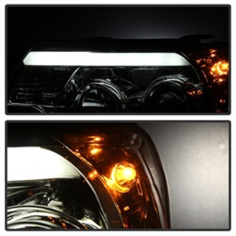 Spyder Toyota Tacoma 12-16 Projector Headlights Light Bar DRL Smoke PRO-YD-TT12-LBDRL-SM - eliteracefab.com