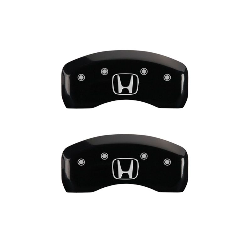 MGP 4 Caliper Covers Engraved Front Honda Rear H Logo Black Finish Silver Char 2017 Honda Civic MGP