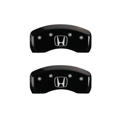 MGP 4 Caliper Covers Engraved Front Honda Rear H Logo Black Finish Silver Char 2017 Honda Civic MGP