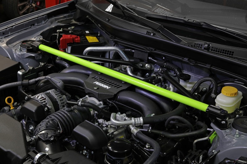 Perrin 2013+ BRZ/FR-S/86/GR86 Strut Brace - Neon Yellow Wrinkle - eliteracefab.com