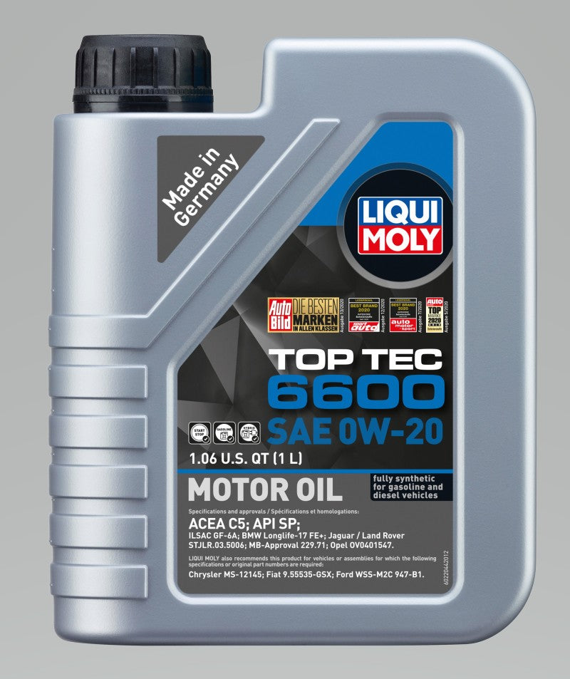 LIQUI MOLY 1L Top Tec 6600 Motor Oil 0W20