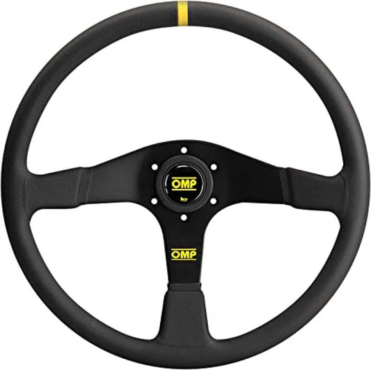 OMP Velocita 380 Flat Leather Steering Wheel - Black – OD0-2030-071