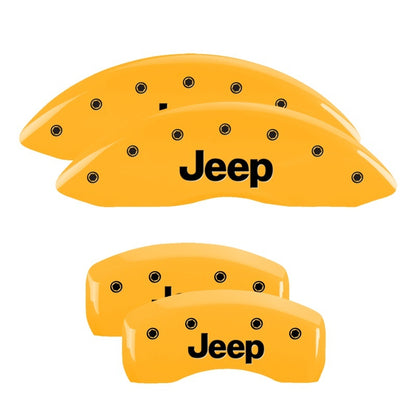 MGP 4 Caliper Covers Engraved Front & Rear JEEP Yellow finish black ch MGP