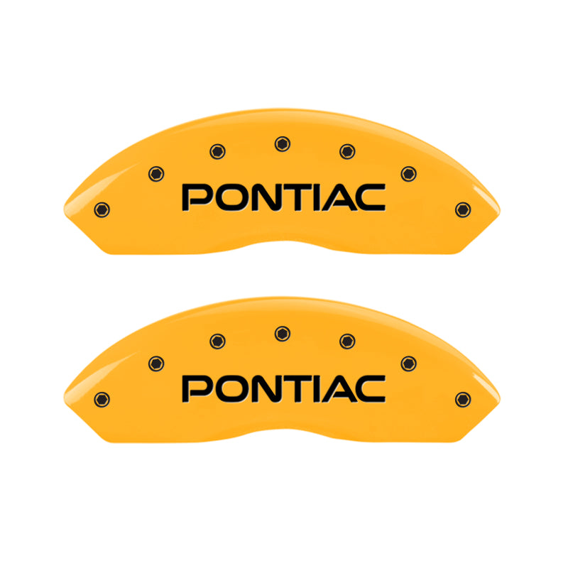 MGP 4 Caliper Covers Engraved Front Pontiac Rear Arrow Yellow Finish Blk Char 2009 Pontiac Solstice MGP