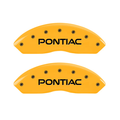 MGP 4 Caliper Covers Engraved Front Pontiac Rear Arrow Yellow Finish Blk Char 2009 Pontiac Solstice MGP