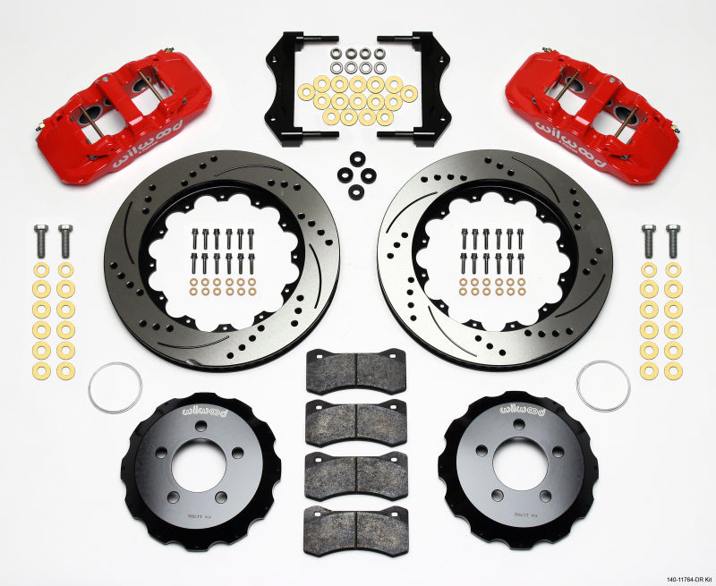 Wilwood AERO6 Front Hat Kit 14.25 Drilled Red 2006-10 Magnum/Challngr/Chrgr/300C Wilwood