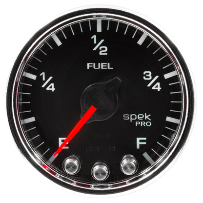 Autometer Spek-Pro Gauge Fuel Level 2 1/16in 0-270 Programmable Blk/Chrm P31231